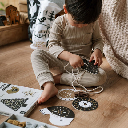 Festive Ornament Lacing Cards