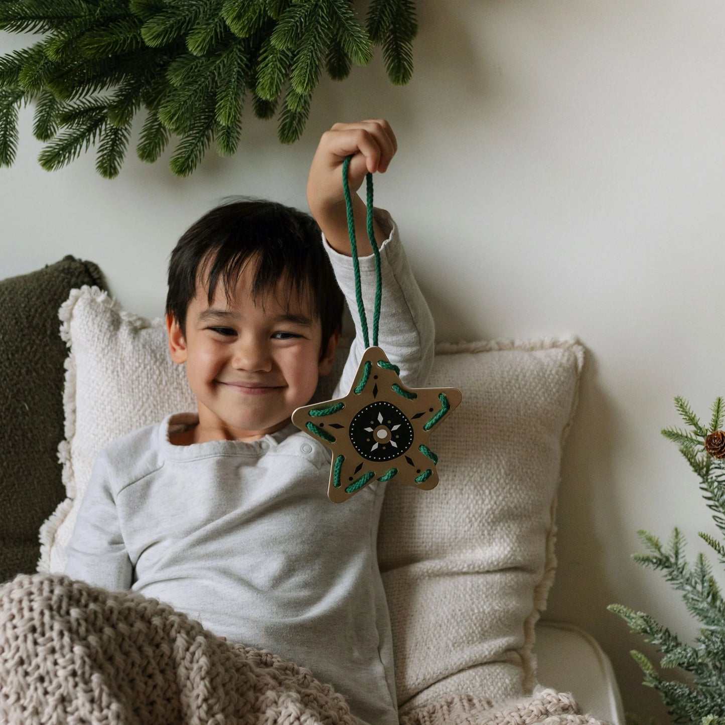 Festive Ornament Lacing Cards