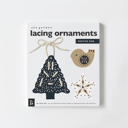 Festive Ornament Lacing Cards