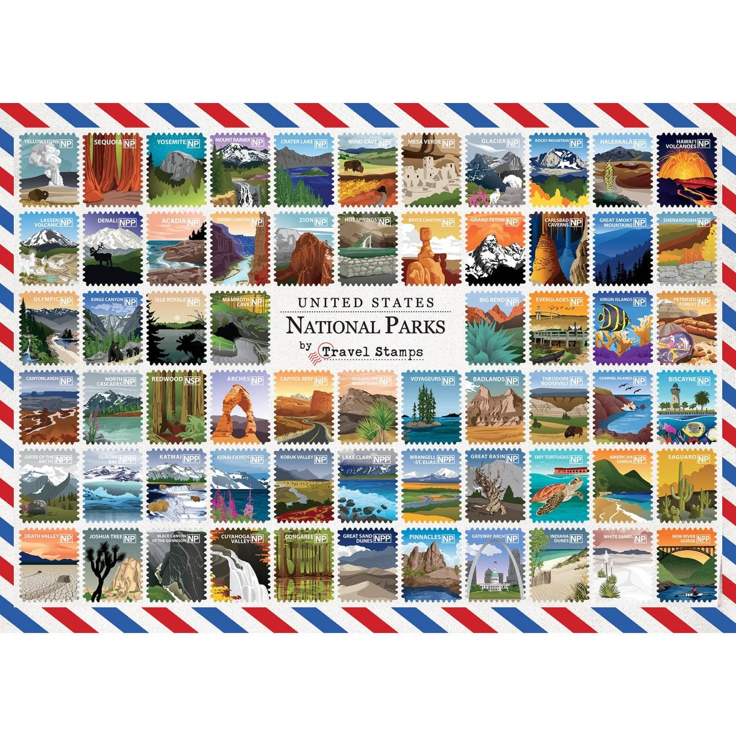 National Parks Travel Stamps: 1,000-Piece Puzzle