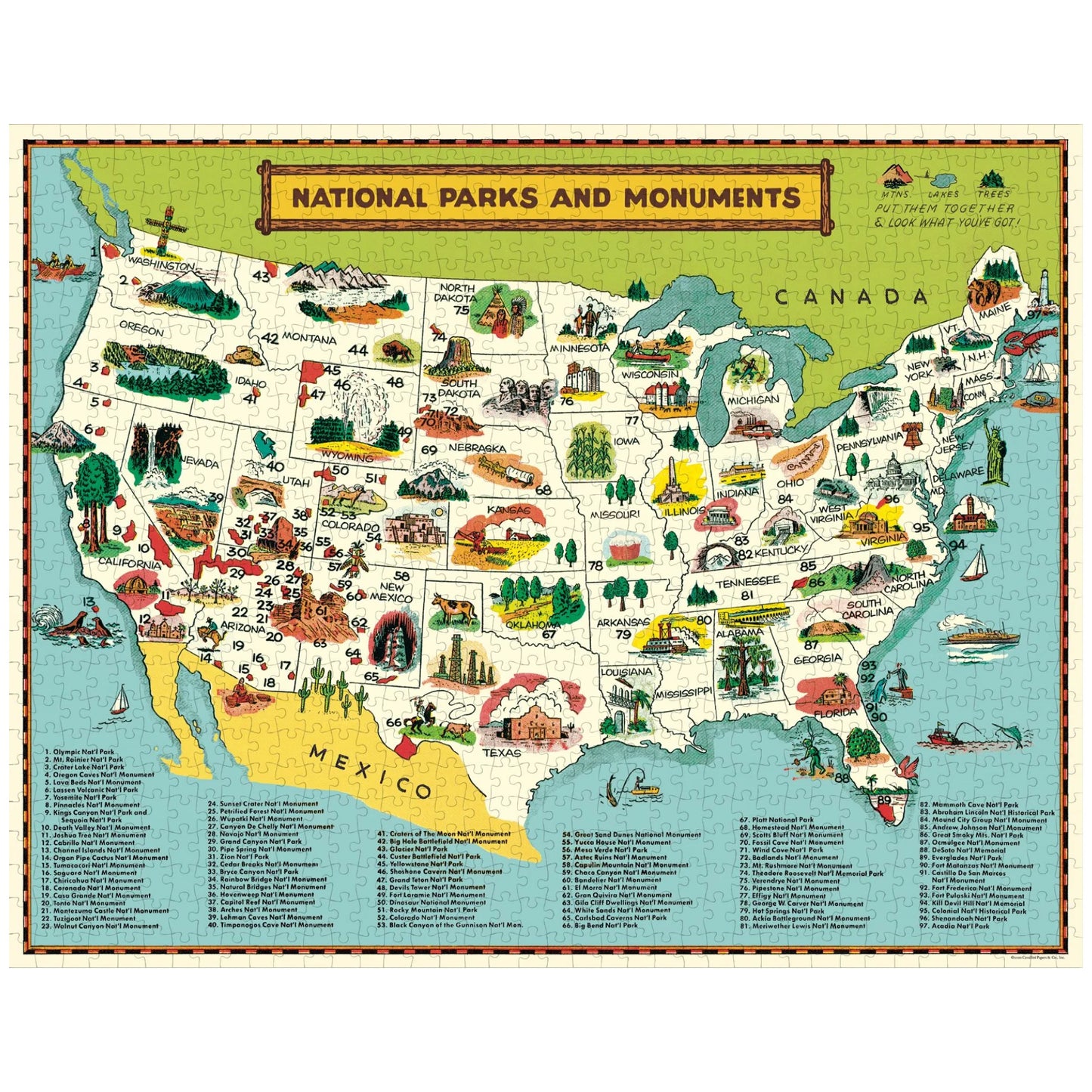 Map of National Parks: 1,000-Piece Puzzle