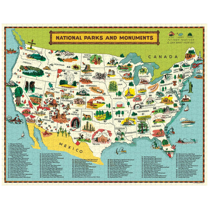 Map of National Parks: 1,000-Piece Puzzle