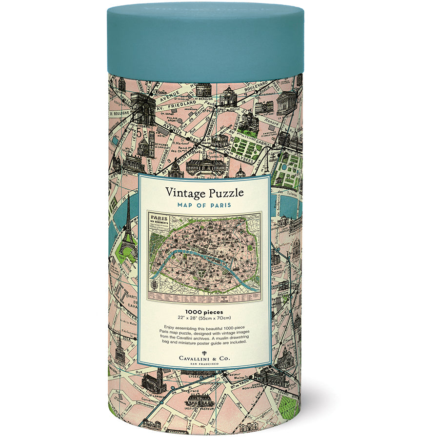 Vintage Map of Paris: 1,000-Piece Puzzle – The Reader's Catalog