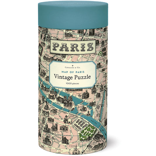 Vintage Map of Paris: 1,000-Piece Puzzle