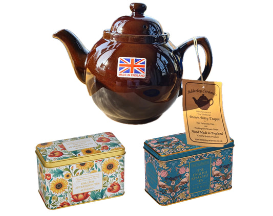 Brown Betty Tea Pot and Tea Set