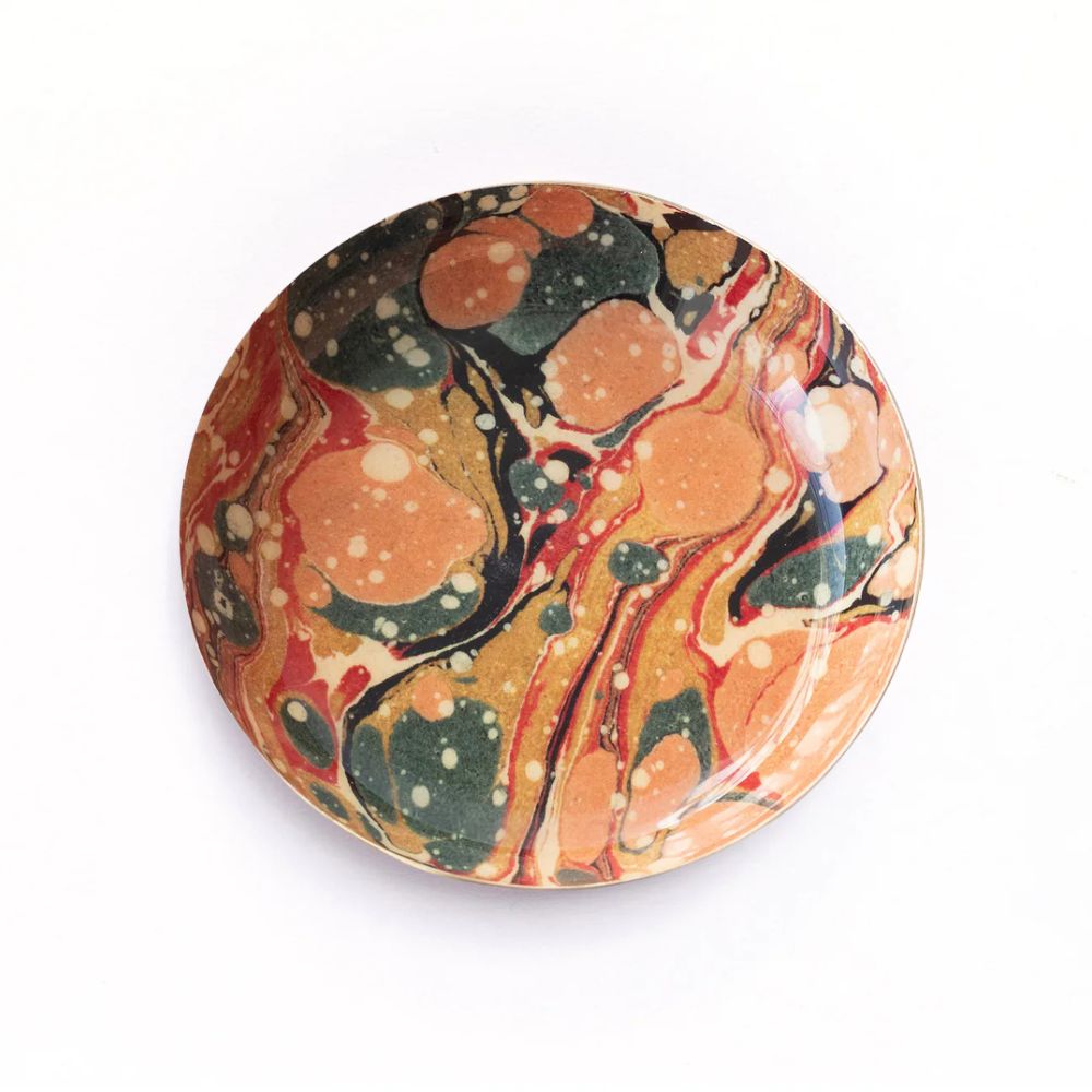 Marbled Round Enamel Tray