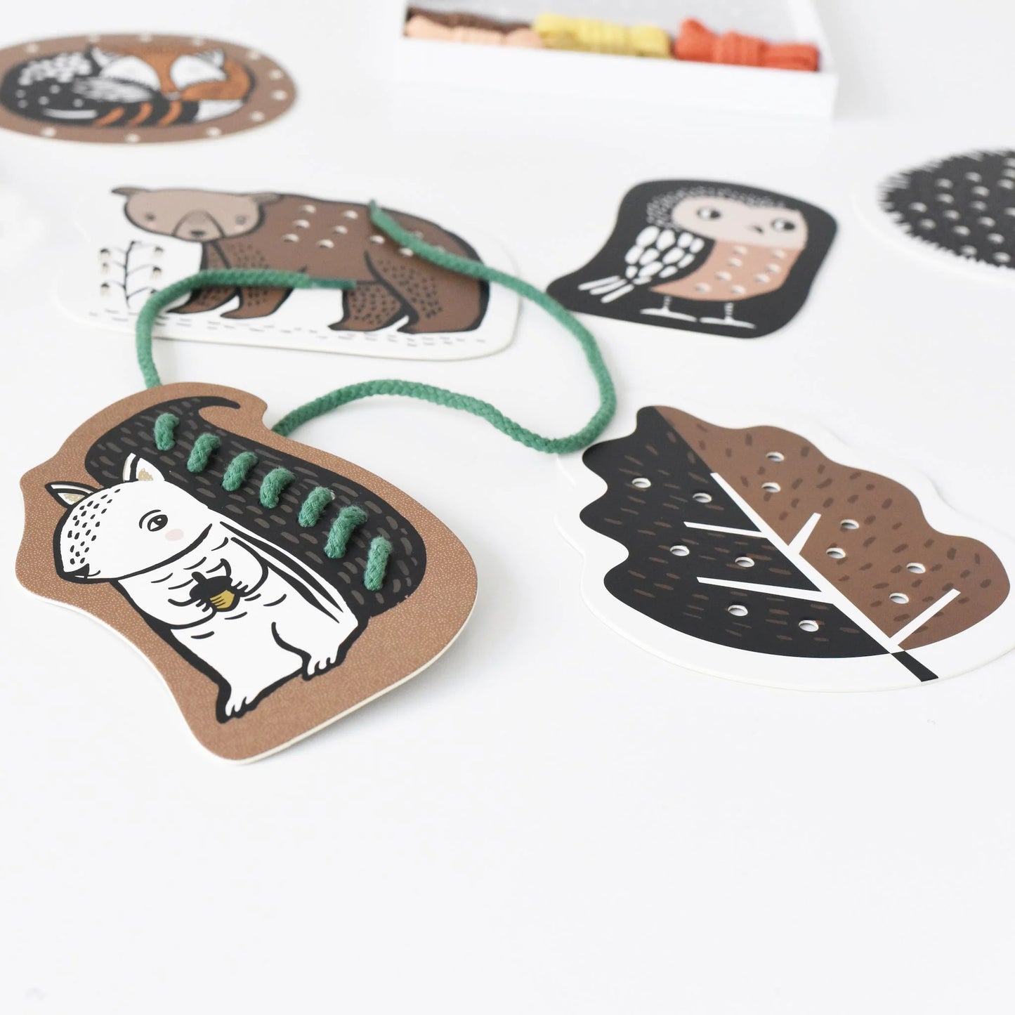 Woodland Animal Lacing Cards