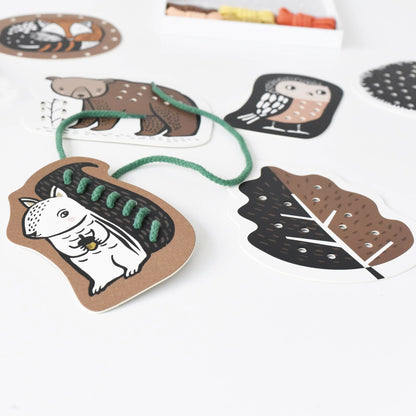 Woodland Animal Lacing Cards