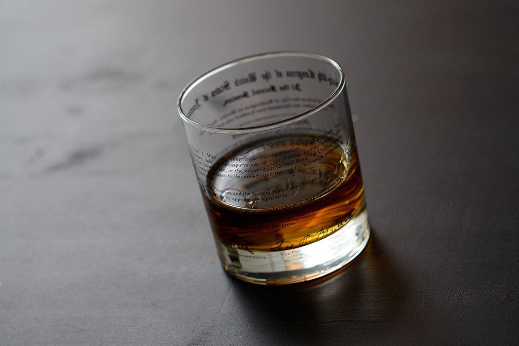 Prohibition and Repeal Amendments Rocks Glasses