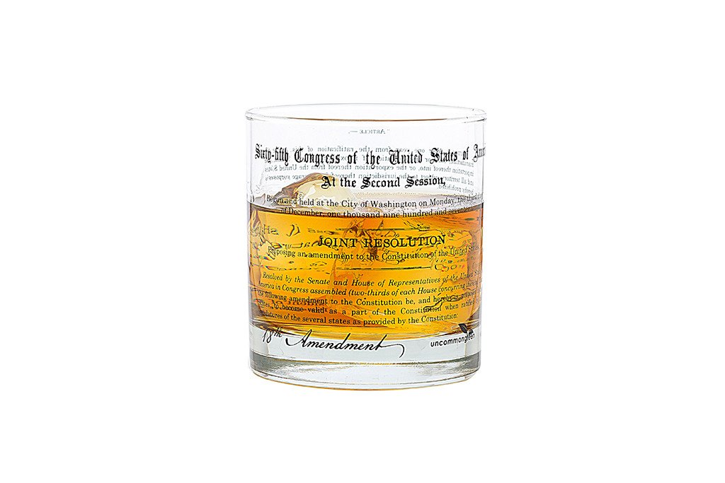 Prohibition and Repeal Amendments Rocks Glasses