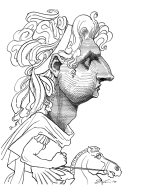 Premium AI Image | A sketchbook with a pencil and a drawing of the bust of  alexander the great.