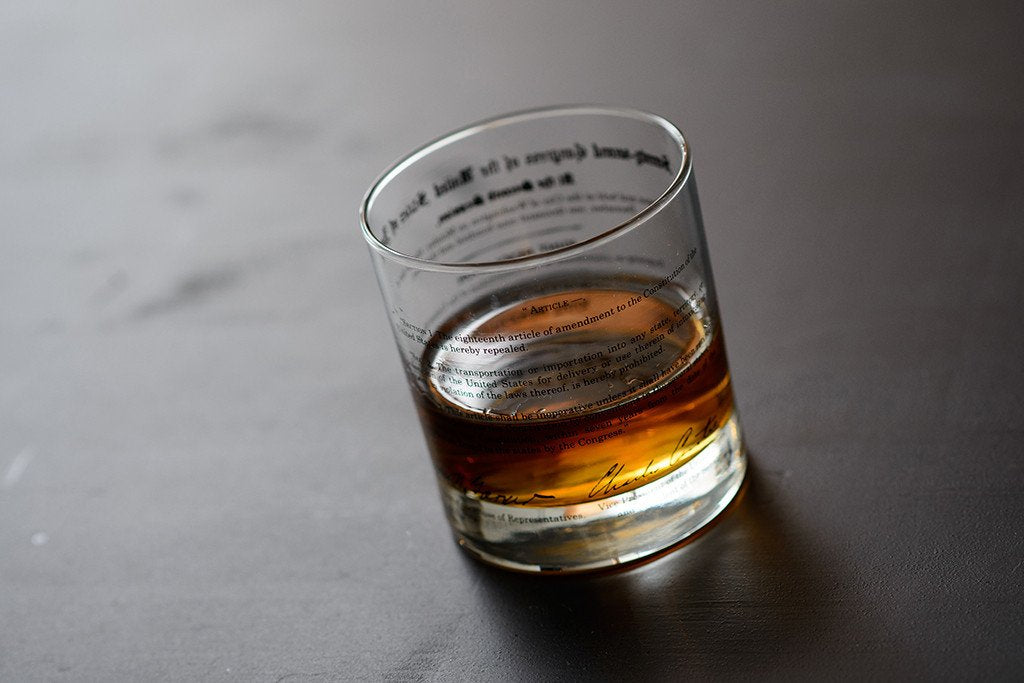 Prohibition and Repeal Amendments Rocks Glasses