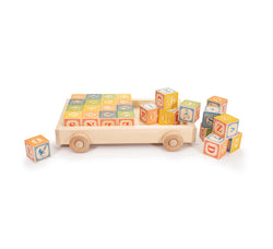 Classic Wooden ABC Blocks and Wagon
