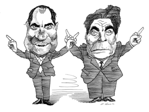 Richard Nixon and Leonid Brezhnev