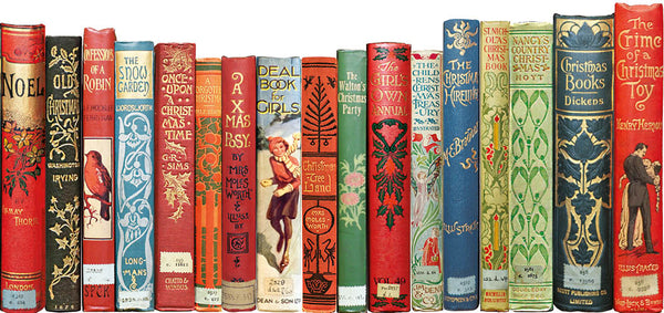 Vintage Bookspines Christmas Cards
