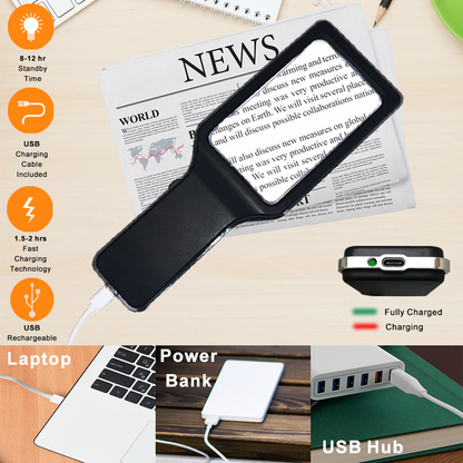 Rechargeable Hand-Held Dimmable Magnifier