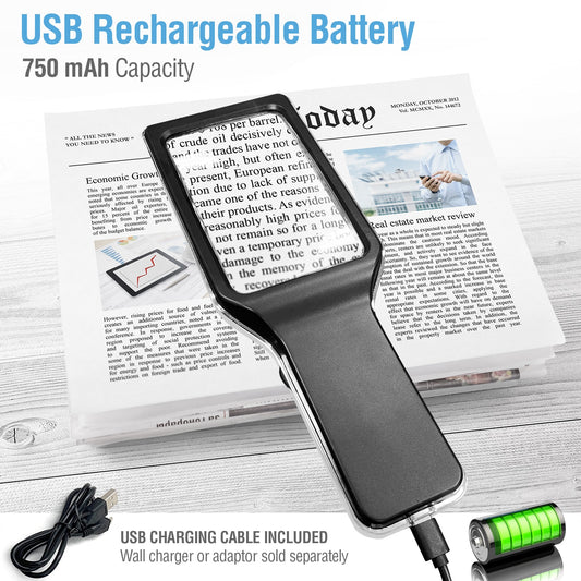 Rechargeable Hand-Held Dimmable Magnifier