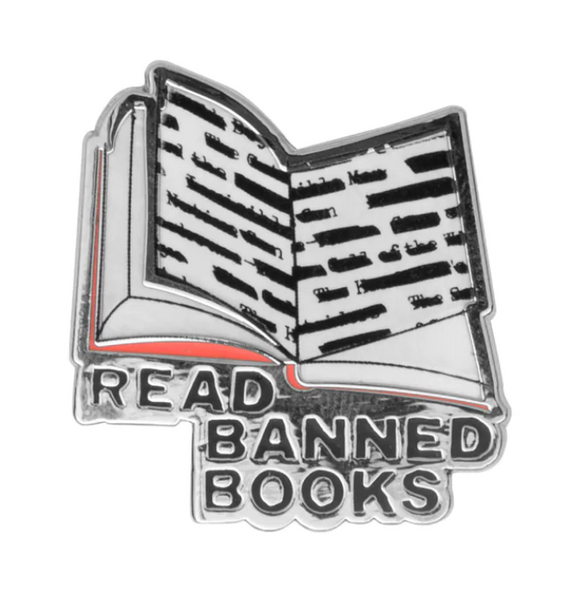 Read Banned Books Enamel Pin
