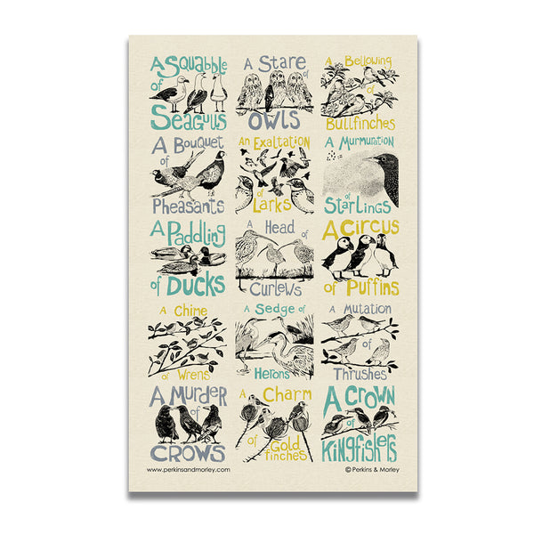 Collective Noun Birds Tea Towel