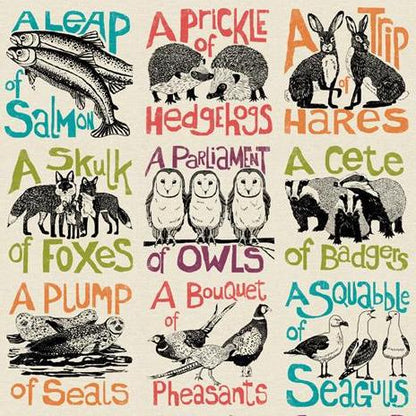 Collective Noun Animals Tea Towel