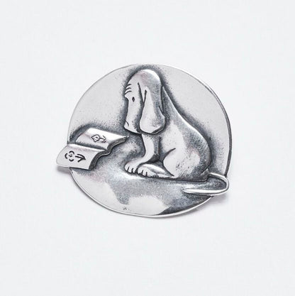 James Thurber Reading Dog Pin