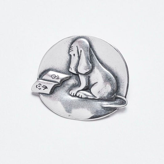 James Thurber Reading Dog Pin