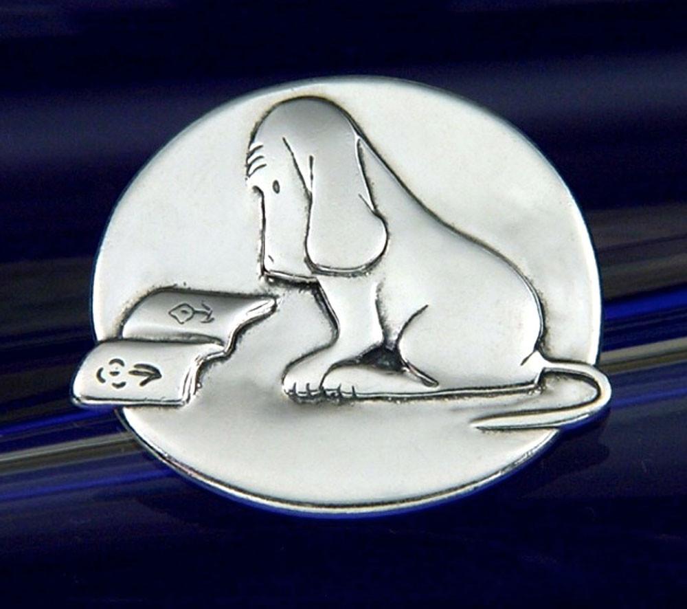 James Thurber Reading Dog Pin