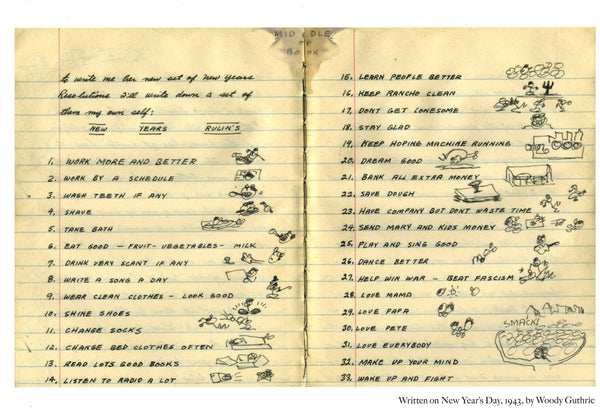 Woody Guthrie’s New Years Rulin’s Greeting Cards